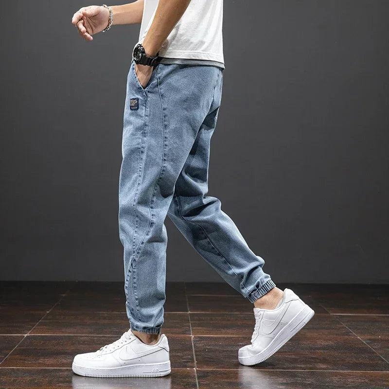 Spring Summer Jeans Men Fashion Tapered Harem Denim Pants Casual Jogger Baggy Jean Trousers Male Plus Size 5XL Streetwear