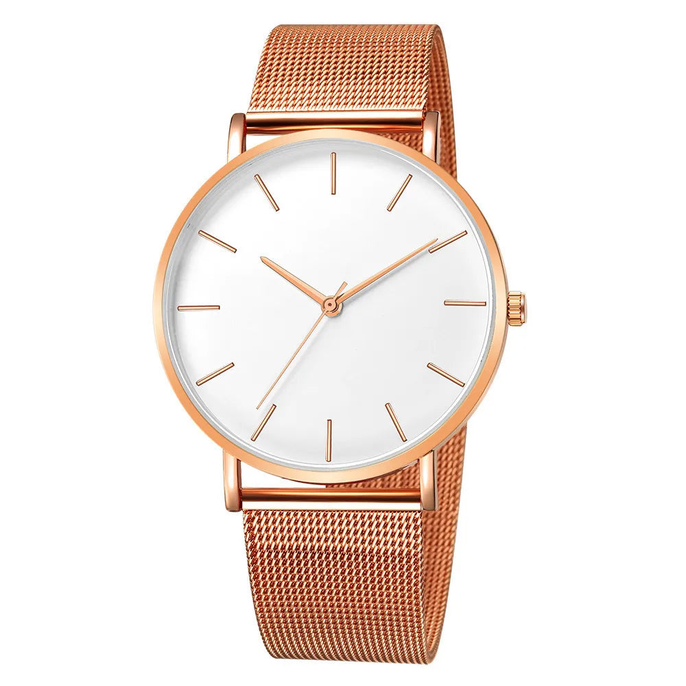 Men Fashion Ultra Thin Watches Simple Men Business Stainless Steel Mesh Belt Quartz Watch Casual Watch For Man Relogio Masculino