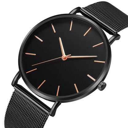 Men Fashion Ultra Thin Watches Simple Men Business Stainless Steel Mesh Belt Quartz Watch Casual Watch For Man Relogio Masculino