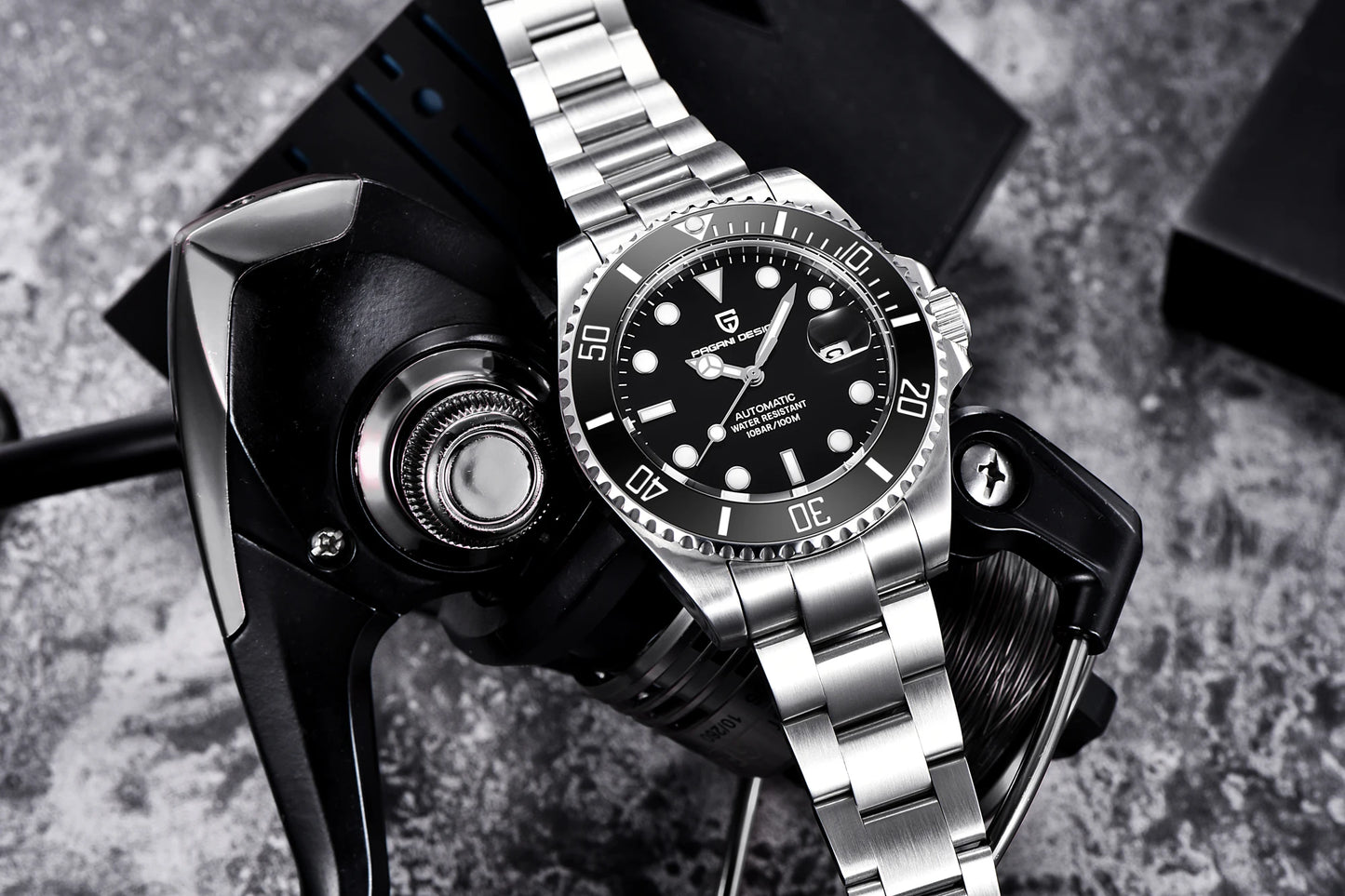 PAGANI DESIGN Luxury Sapphire Glass Men Automatic Watch 100m Waterproof Stainless Steel men mechanical wristwatches montre homme
