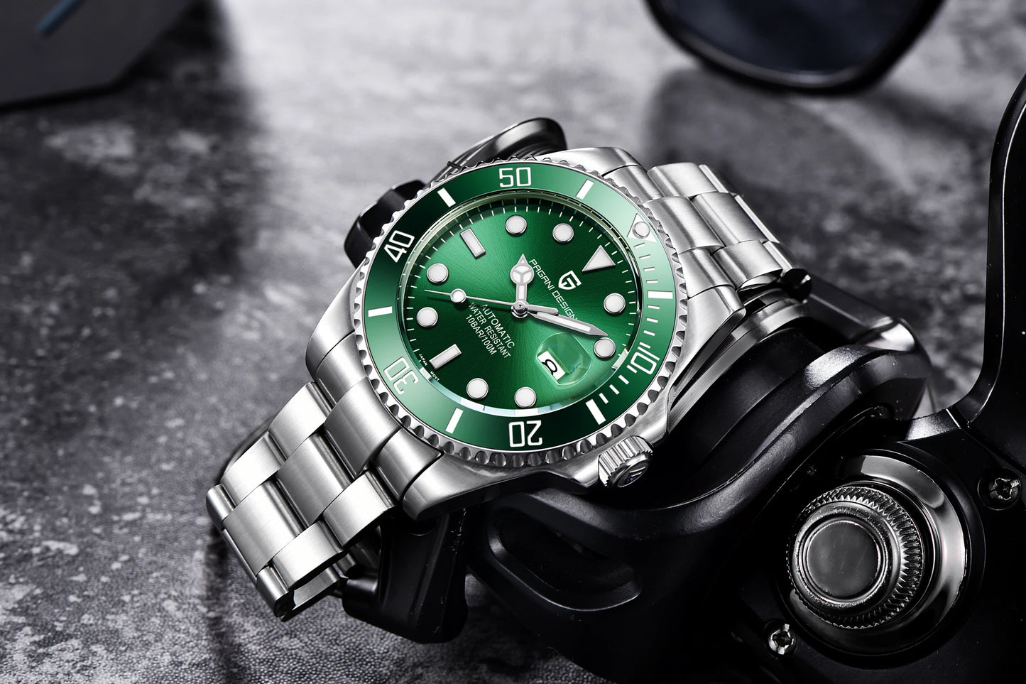PAGANI DESIGN Luxury Sapphire Glass Men Automatic Watch 100m Waterproof Stainless Steel men mechanical wristwatches montre homme