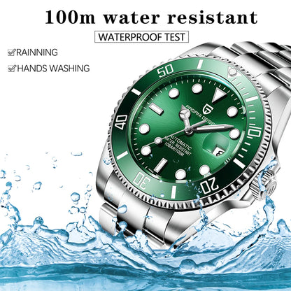 PAGANI DESIGN Luxury Sapphire Glass Men Automatic Watch 100m Waterproof Stainless Steel men mechanical wristwatches montre homme