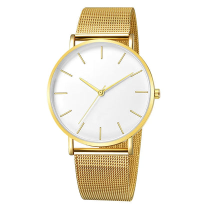 Men Fashion Ultra Thin Watches Simple Men Business Stainless Steel Mesh Belt Quartz Watch Casual Watch For Man Relogio Masculino