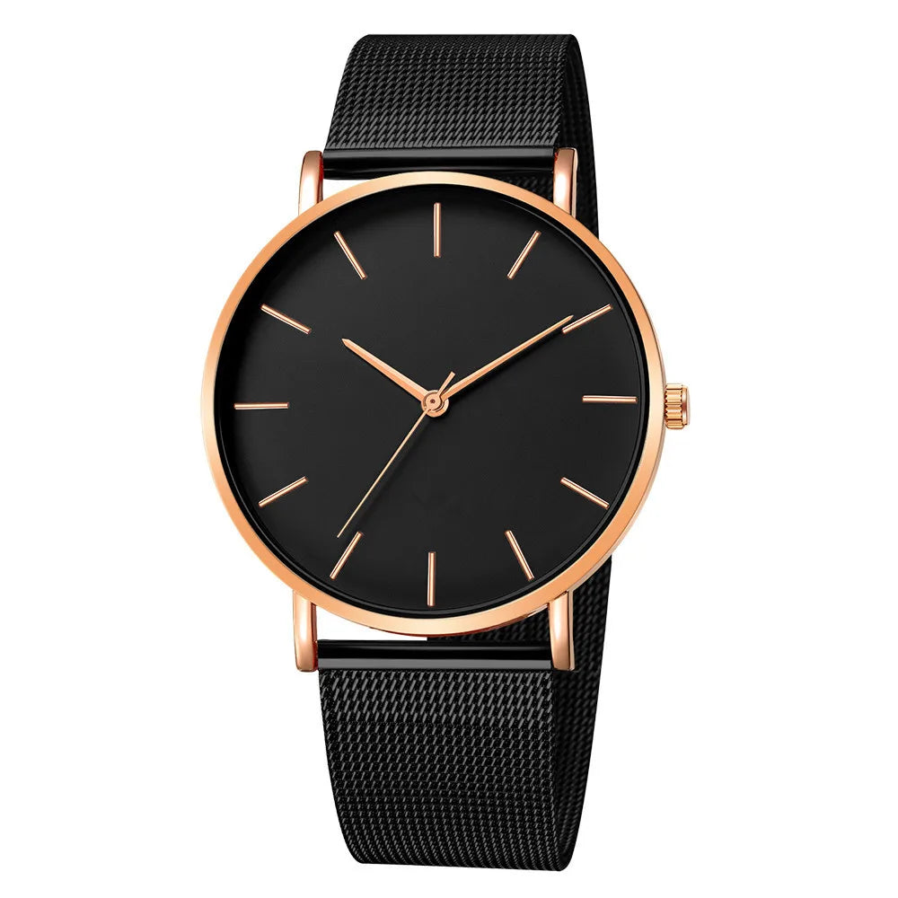 Men Fashion Ultra Thin Watches Simple Men Business Stainless Steel Mesh Belt Quartz Watch Casual Watch For Man Relogio Masculino