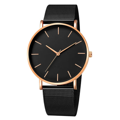 Men Fashion Ultra Thin Watches Simple Men Business Stainless Steel Mesh Belt Quartz Watch Casual Watch For Man Relogio Masculino