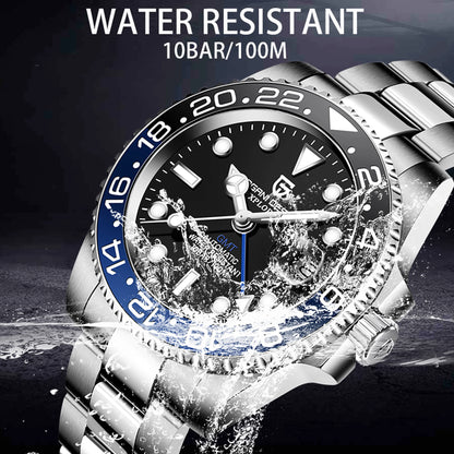 2024 New PAGANI DESIGN Luxury Men Mechanical Watches Stainless Steel GMT Watch Top Brand Sapphire Glass Men Watch reloj hombre