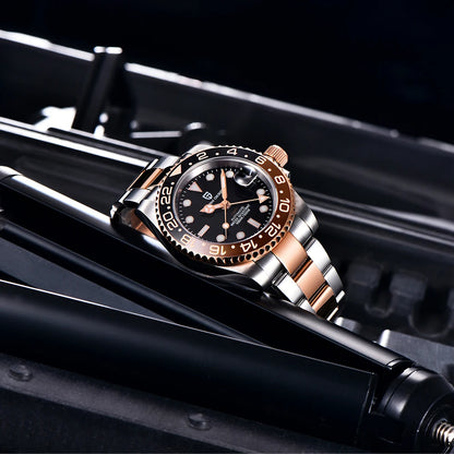 2024 New PAGANI DESIGN Luxury Men Mechanical Watches Stainless Steel GMT Watch Top Brand Sapphire Glass Men Watch reloj hombre