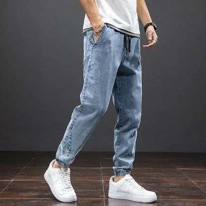 Spring Summer Jeans Men Fashion Tapered Harem Denim Pants Casual Jogger Baggy Jean Trousers Male Plus Size 5XL Streetwear