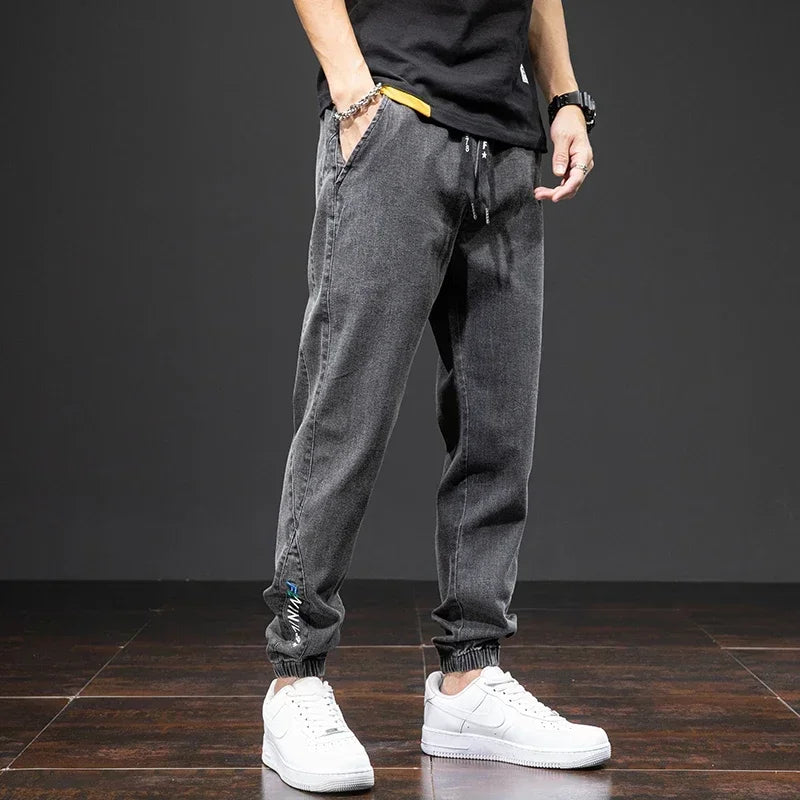 Spring Summer Jeans Men Fashion Tapered Harem Denim Pants Casual Jogger Baggy Jean Trousers Male Plus Size 5XL Streetwear