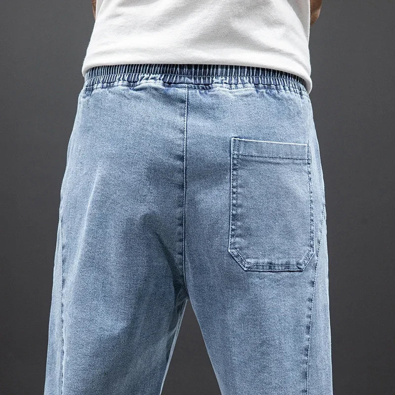 Spring Summer Jeans Men Fashion Tapered Harem Denim Pants Casual Jogger Baggy Jean Trousers Male Plus Size 5XL Streetwear