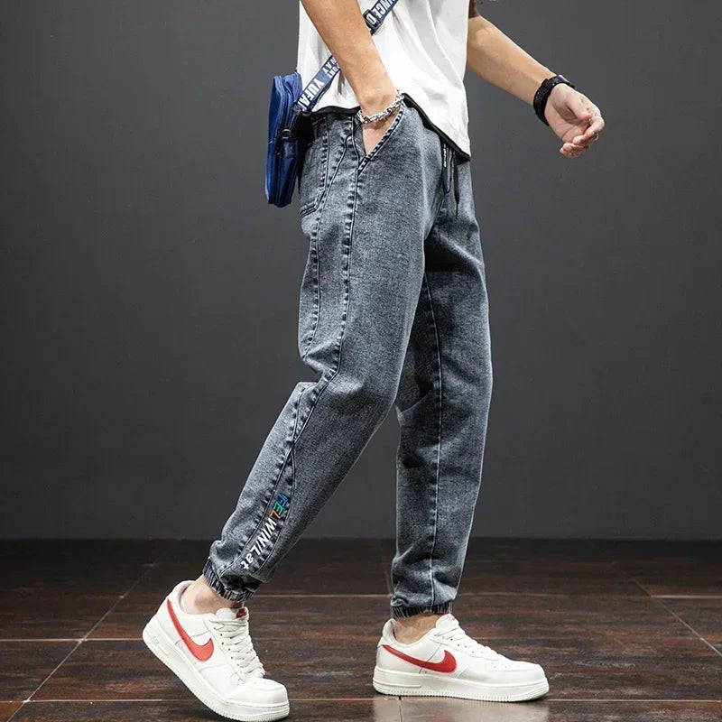 Spring Summer Jeans Men Fashion Tapered Harem Denim Pants Casual Jogger Baggy Jean Trousers Male Plus Size 5XL Streetwear