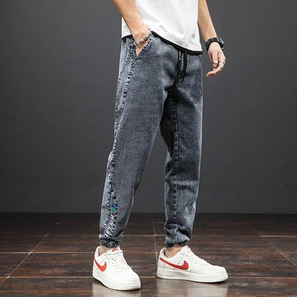 Spring Summer Jeans Men Fashion Tapered Harem Denim Pants Casual Jogger Baggy Jean Trousers Male Plus Size 5XL Streetwear