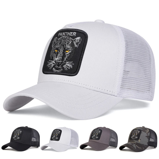 Unisex PANTHER Embroidery Baseball Net Caps Spring and Summer Outdoor Adjustable Casual Hats Sunscreen Hat