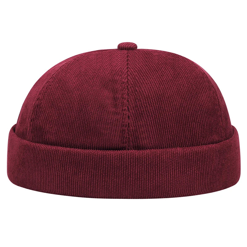 Spring And Summer New Casual Landlord Hat Street Melon Skin Tide Hats Without Brim Retro Hip Hop Cap Men And Women Universal Cap