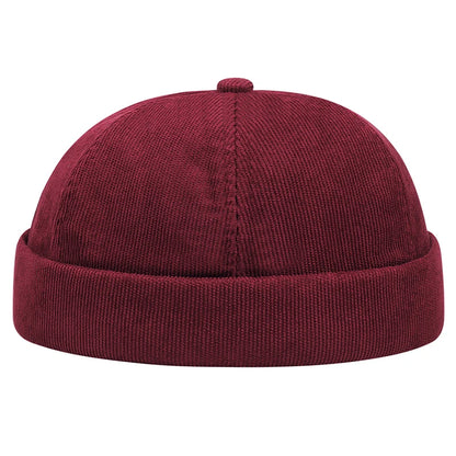 Spring And Summer New Casual Landlord Hat Street Melon Skin Tide Hats Without Brim Retro Hip Hop Cap Men And Women Universal Cap