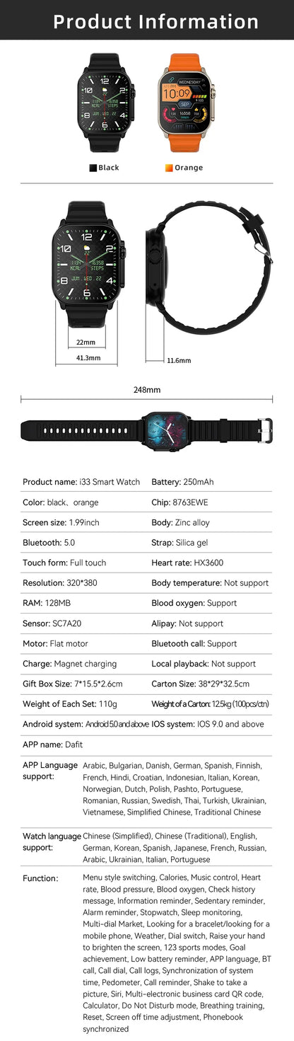 Original T900 Ultra 2 Smart Watch 49mm Men Women Bluetooth Call BT Music Game Wireless Charging NFC Smartwatch For Android IOS