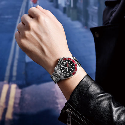 2024 New PAGANI DESIGN Luxury Men Mechanical Watches Stainless Steel GMT Watch Top Brand Sapphire Glass Men Watch reloj hombre