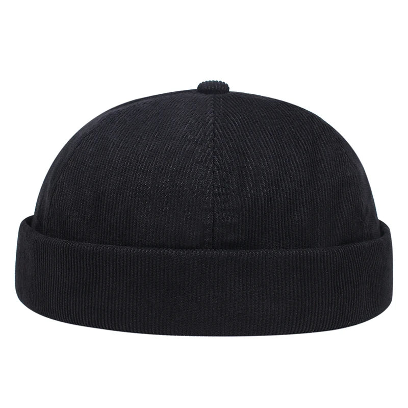 Spring And Summer New Casual Landlord Hat Street Melon Skin Tide Hats Without Brim Retro Hip Hop Cap Men And Women Universal Cap