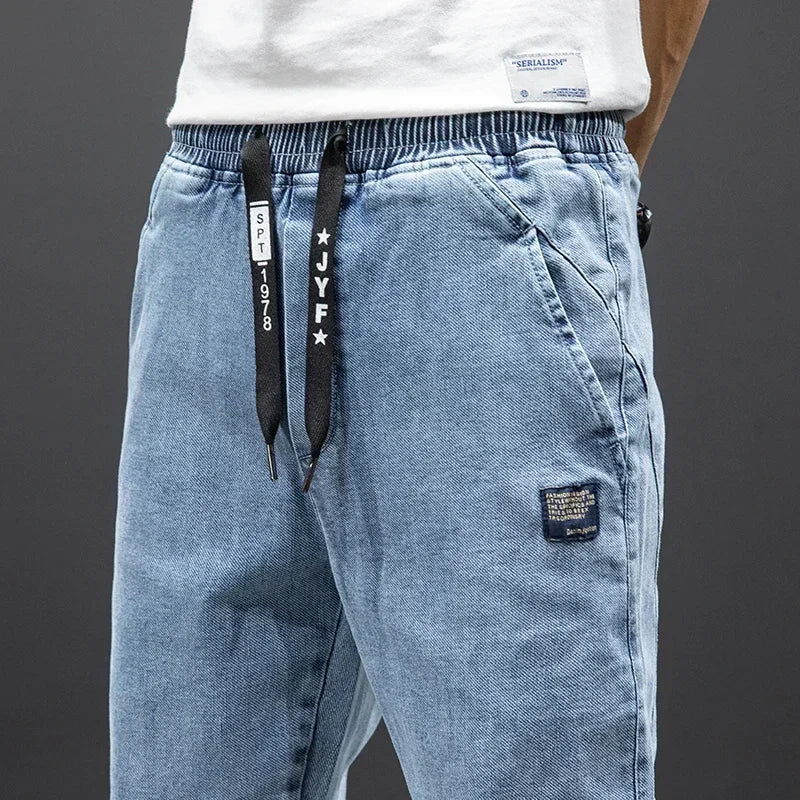 Spring Summer Jeans Men Fashion Tapered Harem Denim Pants Casual Jogger Baggy Jean Trousers Male Plus Size 5XL Streetwear