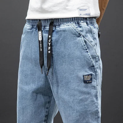 Spring Summer Jeans Men Fashion Tapered Harem Denim Pants Casual Jogger Baggy Jean Trousers Male Plus Size 5XL Streetwear