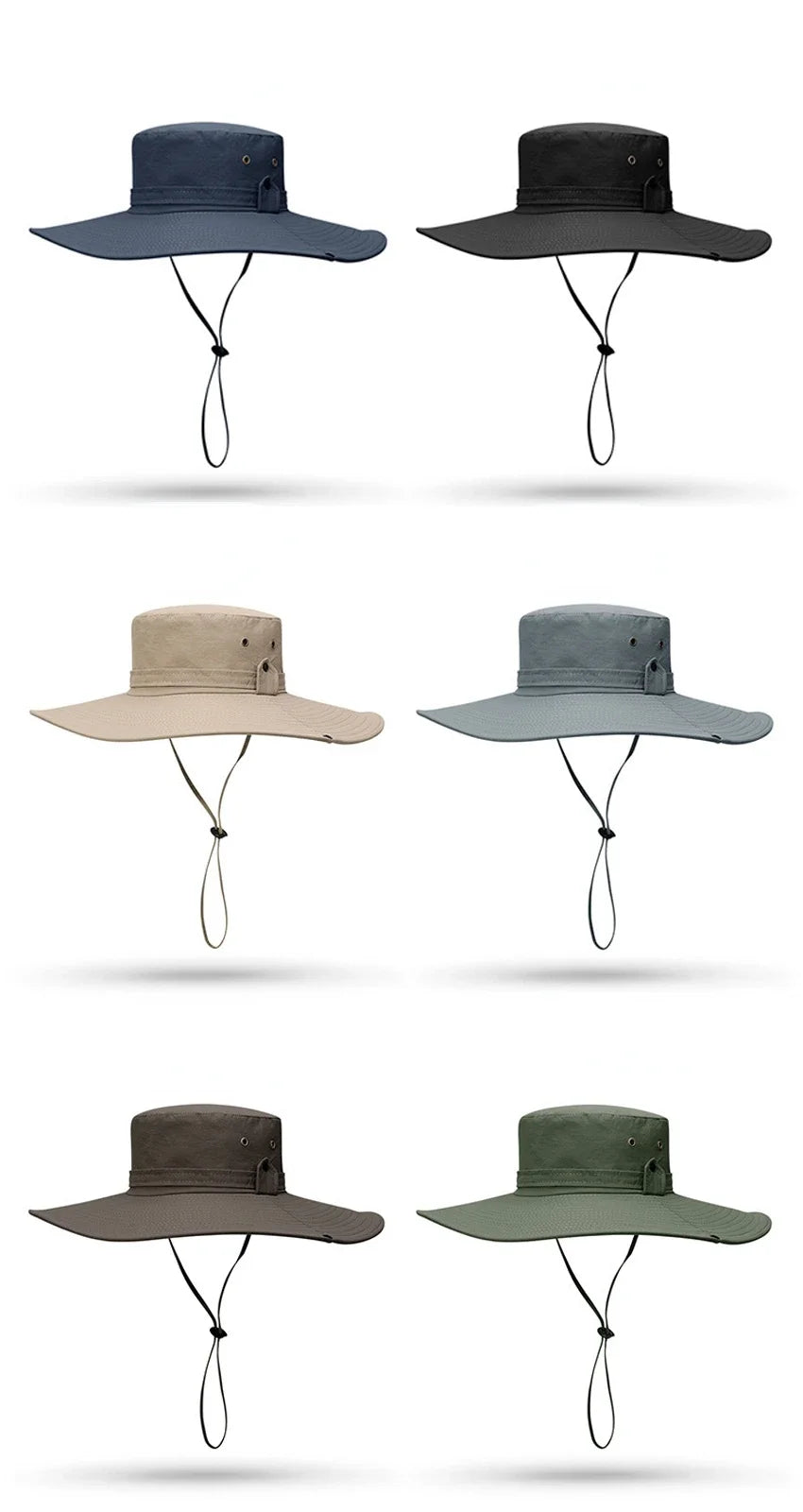 2024 New Fashion Summer Bucket Hat Cowboy Men Outdoor Fishing Hiking Beach Hats Mesh Breathable Anti UV Sun Cap Large Wide Brim