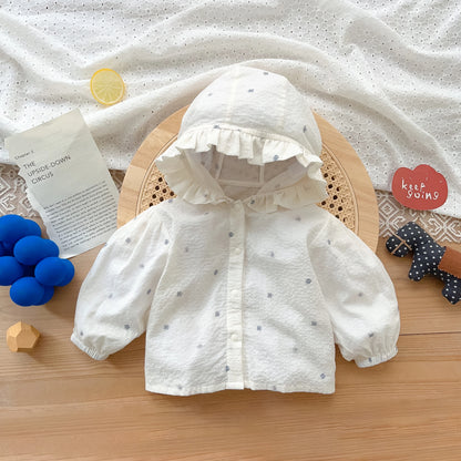 Baby Girls Boys Sun Protection Coat - Cute Infant Outerwear for Breathable Air-conditioned Autumn Clothes,Thin Kids Children Top